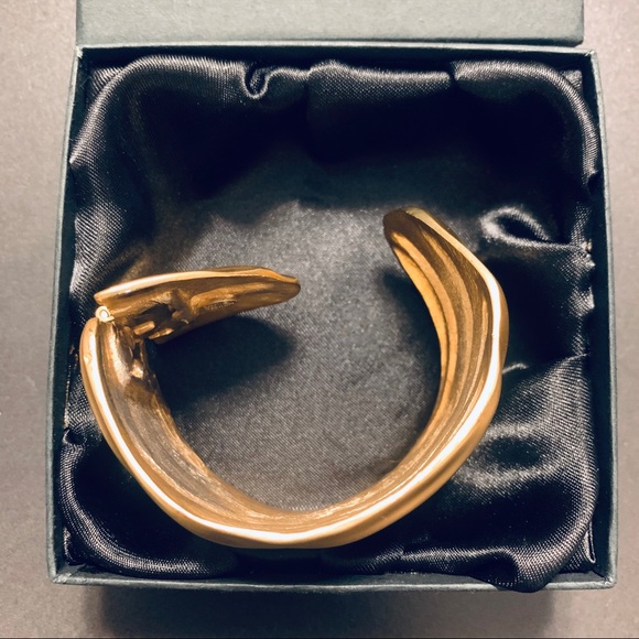 Satin Gold Cuff Bracelet | Kenneth Lane - Picture 3 of 10